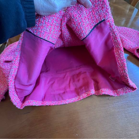 Talbots Vibrant Pink Tweed Jacket Button Front Size 14 - Picture 11 of 13